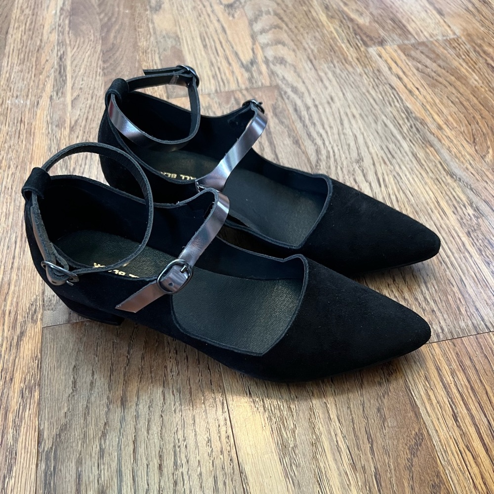 All Black Block Kitten Heels, 37